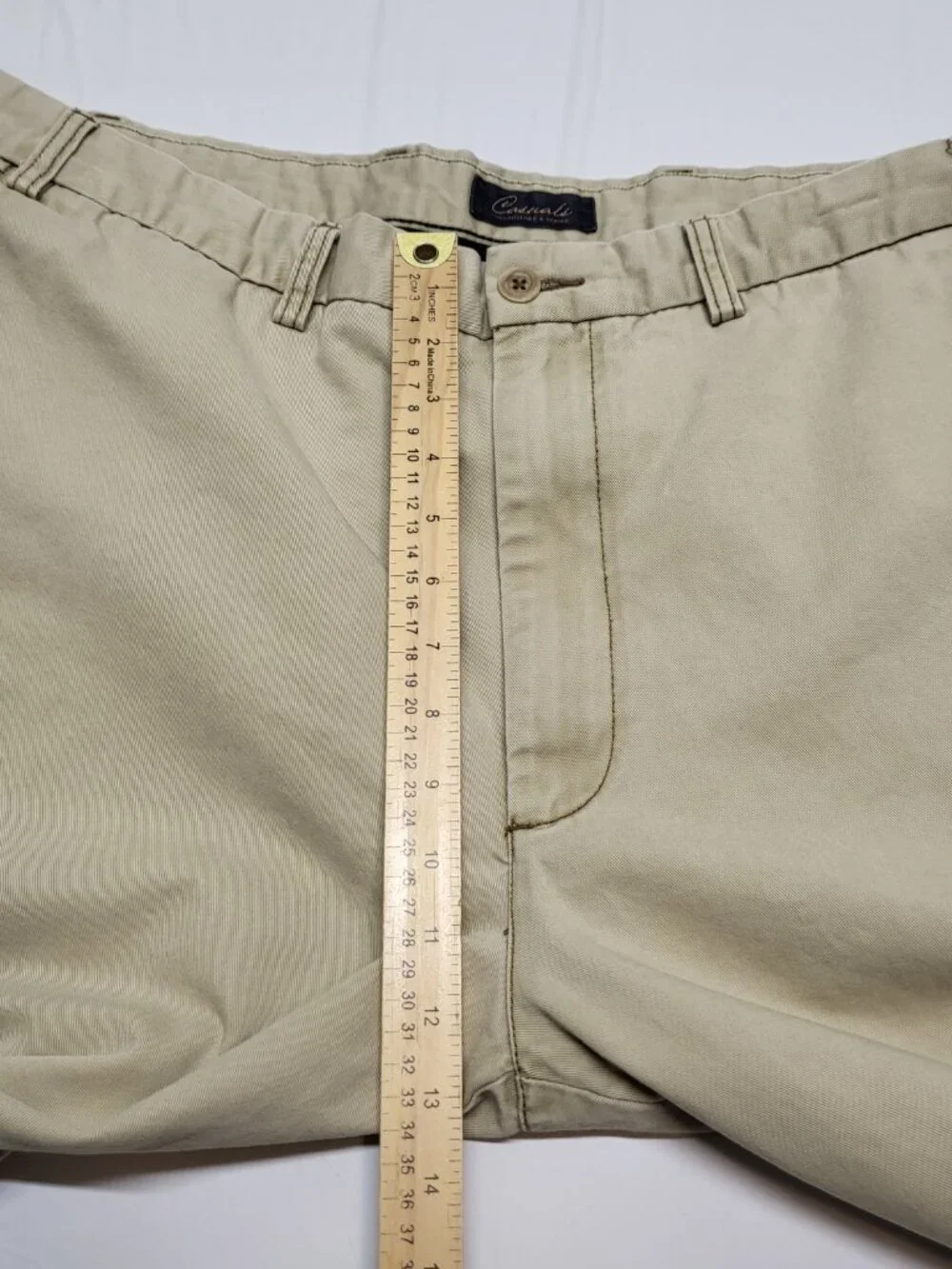 Roundtree & Yorke Casuals Mens Chino Pants 44 X 30 Flat Front High Rise Cotton